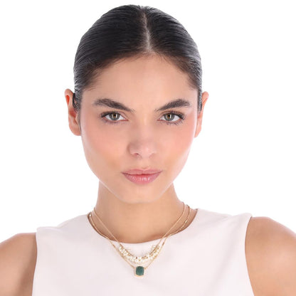 Anne Klein Collar Dorado Cuadrado Para Mujer