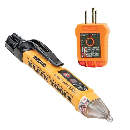 KLEIN TOOLS NCVT5KIT | Kit Probador De Voltaje | Doble Rango | Detector de voltaje para diagnósticos seguros; este probador de corriente detecta tensión sin contacto y agiliza revisiones.