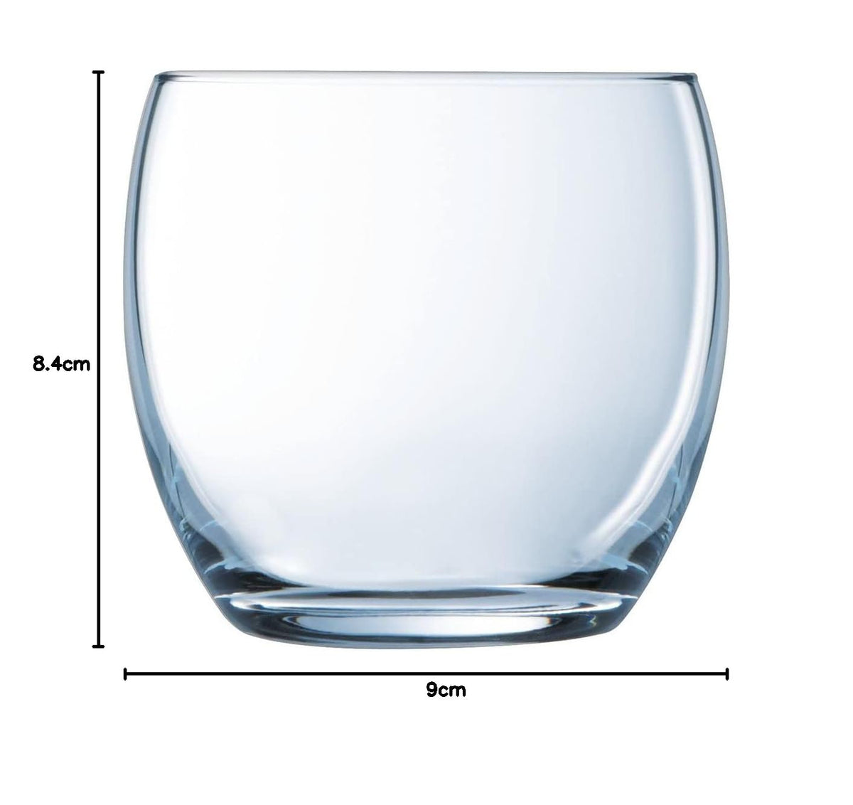 Luminarc 307-5287 Juego de 6 Vasos de Cristal Francés. Modelo Versailles, Set de Vasos Old Fashion, Ideales para Coctelería y Bebidas en las Rocas, Capacidad 350 ml con Caja de Regalo