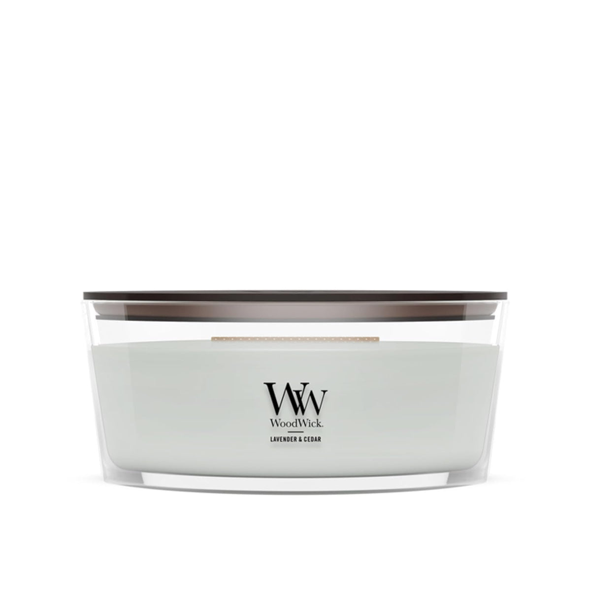 WoodWick Vela Aromática HearthWick, Mecha de Madera - La pimienta rosa y la lavanda aromática están en capas con flor de salvia, pachulí y madera rubia. - 19,1 x 12,1 x 9,2 cm