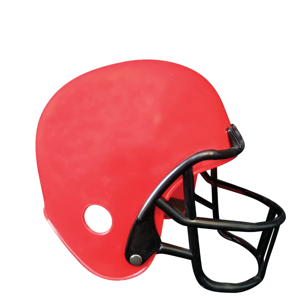 Casco Rojo de Jugador de Fútbol Americano, Accesorio para Disfraz de Football, Complementos de Disfraz Ideal para Halloween y Fiestas de Disfraces