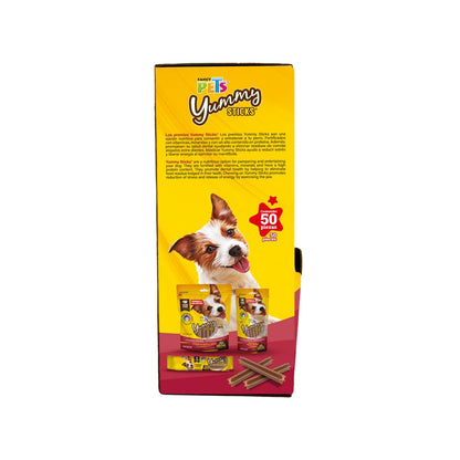 Fancy Pets Yummy Sticks para Perro Sabor Carne 1 kg, 50 Premios Fortificados con Vitaminas y Minerales