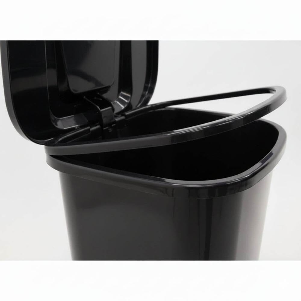 TRAMONTINA - Basurero T-Force, Contenedor de Cocina, de Polipropileno Inyectado en Color Negro, con Abertura de Pedal, Capacidad de 50 L