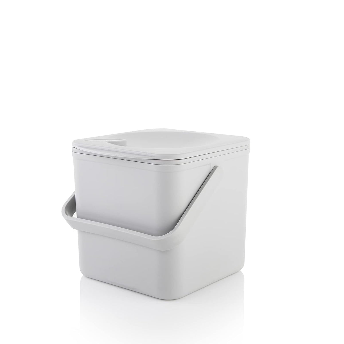 Minky Homecare - Contenedor de compostaje de Cocina – Cesta de Basura para encimera con Interior fácil de Limpiar – Fabricado en el Reino Unido – 3.5L (0.9 GAL.) (Gris Claro)