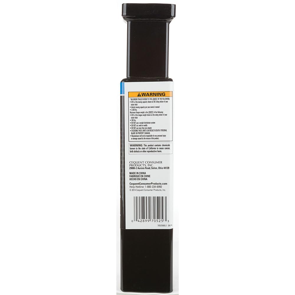 Reese Towpower 7052500 Adaptador Receptor de 2" - 1.25" (7" de Largo), Negro