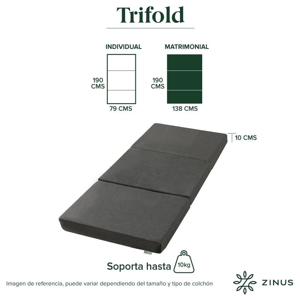 ZINUS | Colchón Plegable Multifunción con Capas de Espuma Que lo Hacen Cómodo, Resistente y Firme | Garantía de 5 años