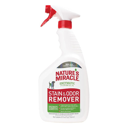 Nature's Miracle - Removedor de manchas y olores para perros, spray enzimático - 946ml - Para orina y otros desechos en alfombras, pisos, muebles y más