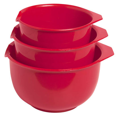 Glad Juego de 3 Cuencos para Mezclar con Boquilla de Vertido - Rojo