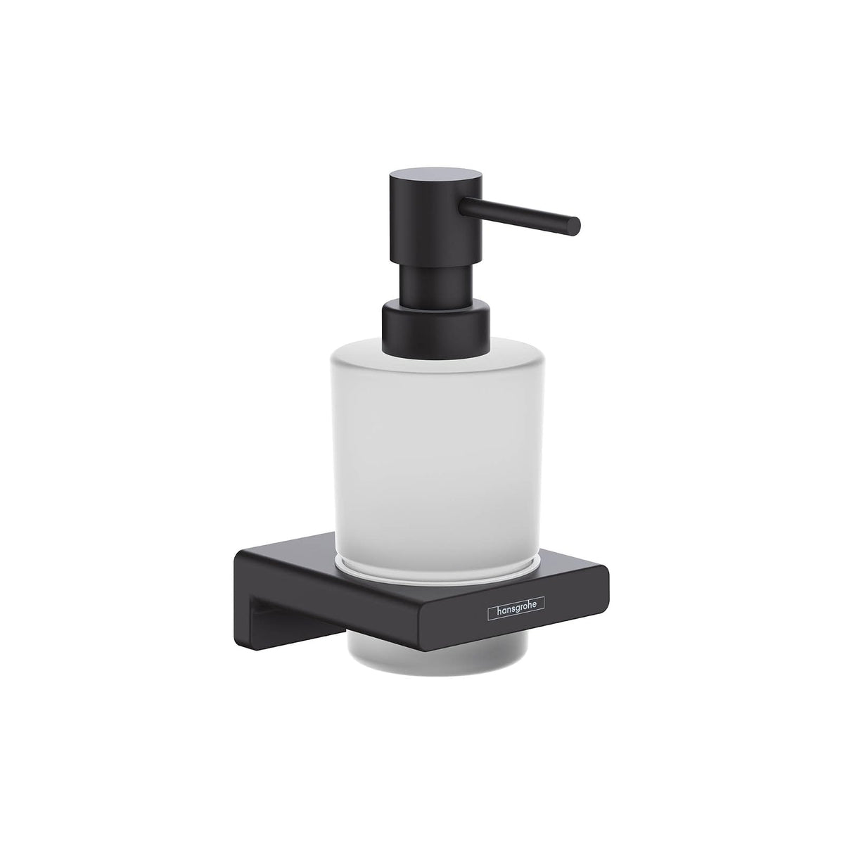 hansgrohe AddStoris - Dispensador de jabón líquido en Negro Mate de 6 Pulgadas, Accesorios en Negro Mate, 41745670