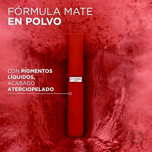 L’Oréal Paris Infaillible Le Matte Resistance Labial Líquido de Larga Duración por 16H, a Prueba de Agua, Color Intenso, con Ácido Hialurónico, Tono True Love