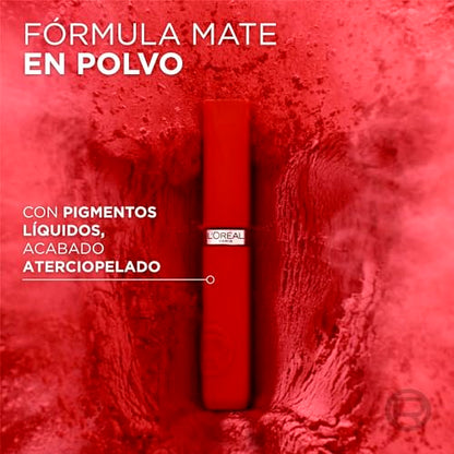 L’Oréal Paris Infaillible Le Matte Resistance Labial Líquido de Larga Duración por 16H, a Prueba de Agua, Color Intenso, con Ácido Hialurónico, Tono True Love