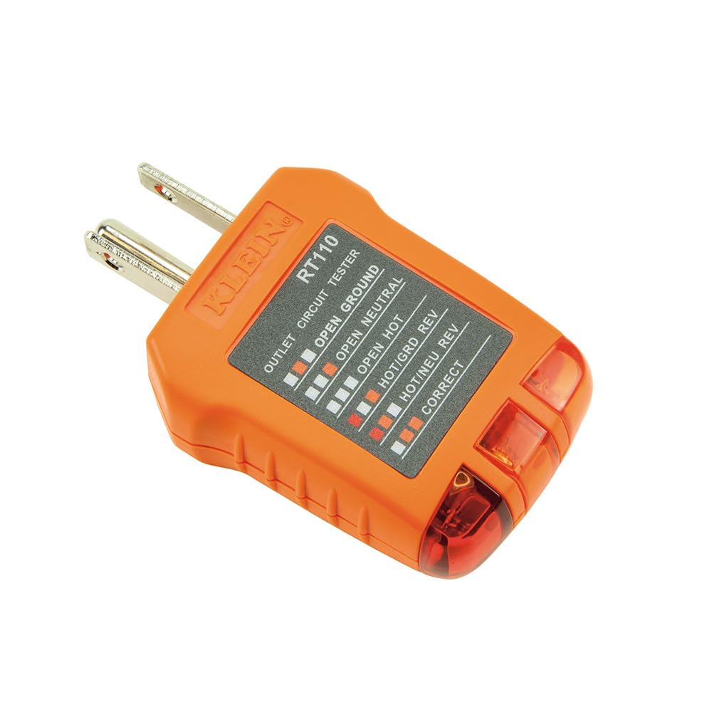 KLEIN TOOLS RT110 |Probador De Tomacorrientes | 110-125 V |Detecta Cableado