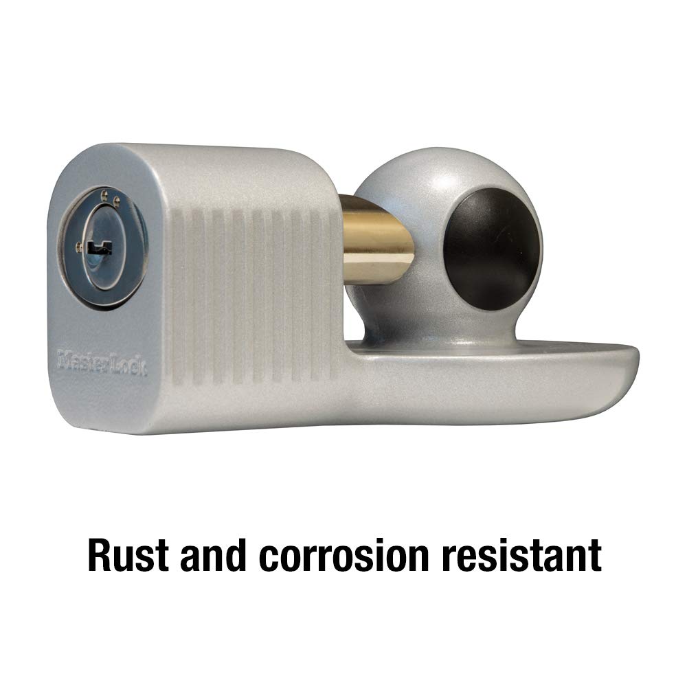 Master Lock 377KA Trailer Hitch Lock, Fits 1-7/8 in, 2 in, and Most 2-5/16 in. Trailer Couplers, Chrome