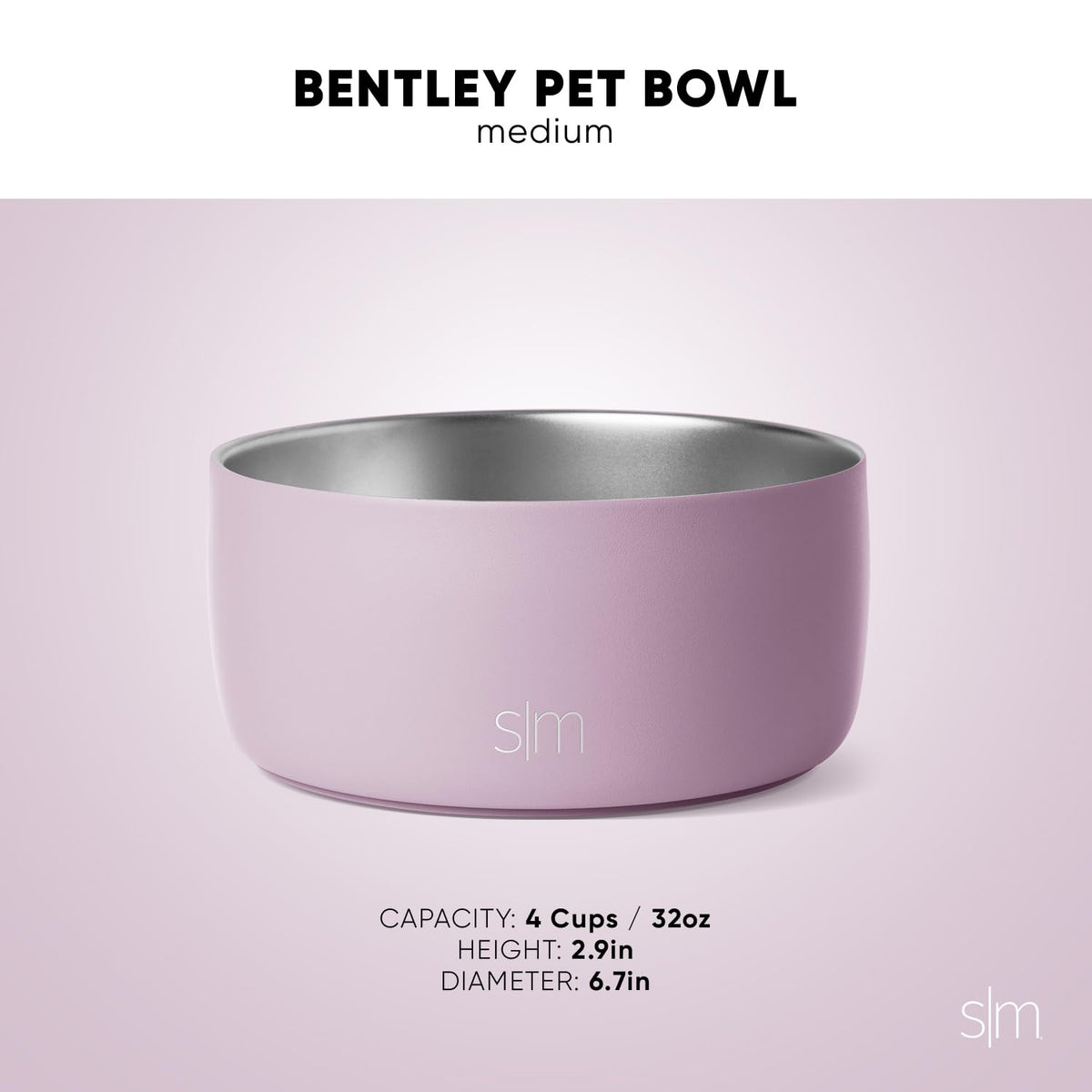 Simple Modern Acero Inoxidable El Tazón de Agua para Mascotas | Acero Inoxidable Aislado y Reutilizable Tazones de Comida para Perro Gato | Bentley Colección| Medio | Sea Glass Sage