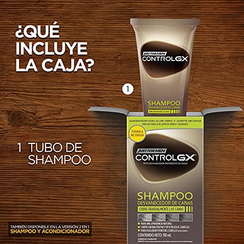 Just for Men Control Gx Shampoo Desvanecedor Progresivo De Canas, Paquete de 3, 118ml