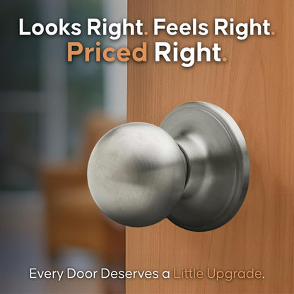 Copper Creek BK2090SS Ball Dummy Door Knob, Satin Stainless