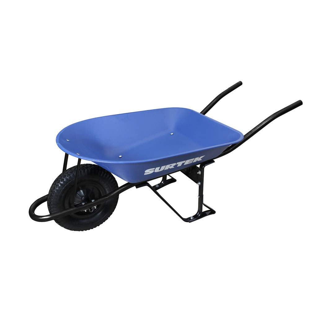 Surtek CAT40X Carretilla reforzada con bastidor metálico 4 Ft3 llanta imponchable de poliuretano