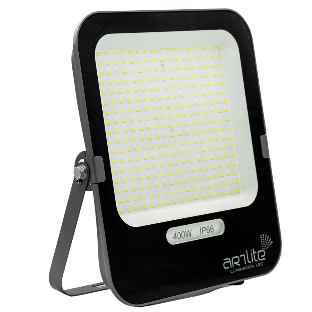 Reflector Artlite LED SMD Cuadrado Slim Blanco Frío 400W Alta Potencia 50,000 Lúmenes 6500K IP66 125Lm/W Apertura 120°