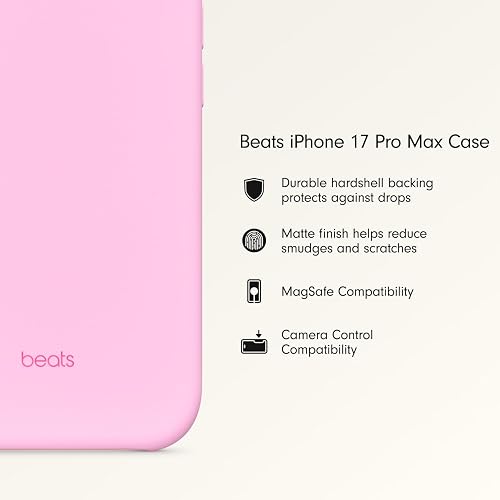 Beats - Funda con MagSafe de Beats para el iPhone 17 Pro MAX con Control de la Cámara, Acabado Mate con Forro de Microfibra - Rosa Mineral