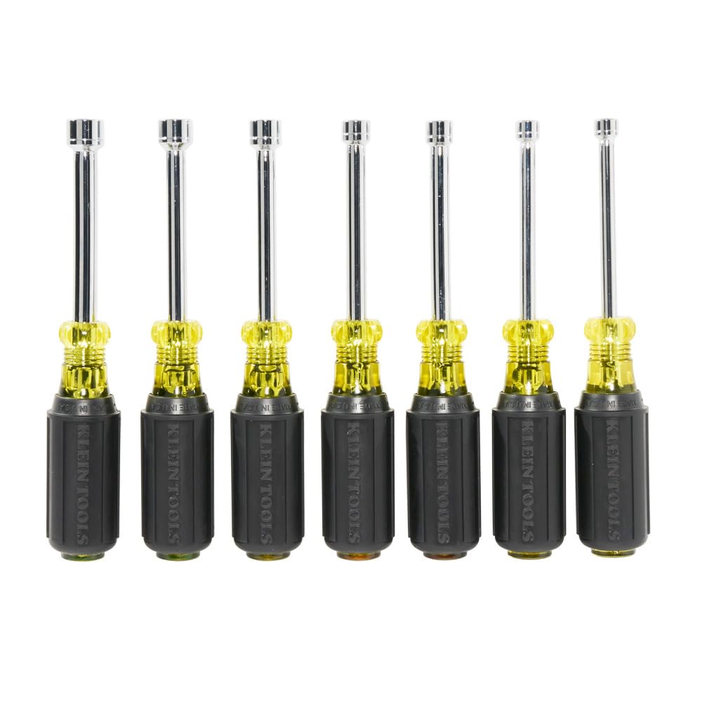 Klein Tools 65160 Nut Driver Set, 7-Pc. Metric, Cushion-Grip