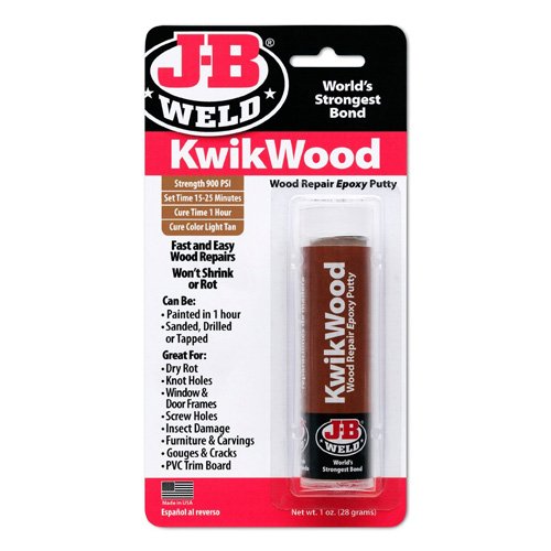 Epoxi de Madera KWIK de J-B Weld, Liquido, Relleno de Madera, Beige Bronceado