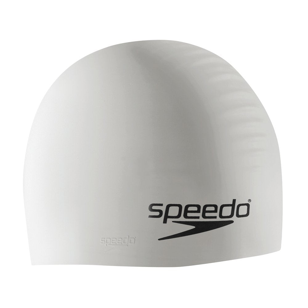 Speedo Gorro de Natación de Silicona Unisex para Adultos - Gorro de natación de silicona - Blanco - Una talla