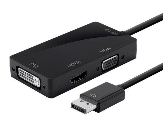 Monoprice DisplayPort 1.2a to 4K HDMI, Dual Link DVI, and VGA Passive Adapter, Black (112802)