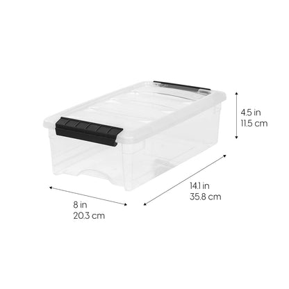 IRIS USA 10 Contenedores de 6 Qt con Tapa, Perla | Oculta el contenido para una apariencia limpia. Ideal para zapatos, fotos, documentos y artículos pequeños. Diseño anidable.
