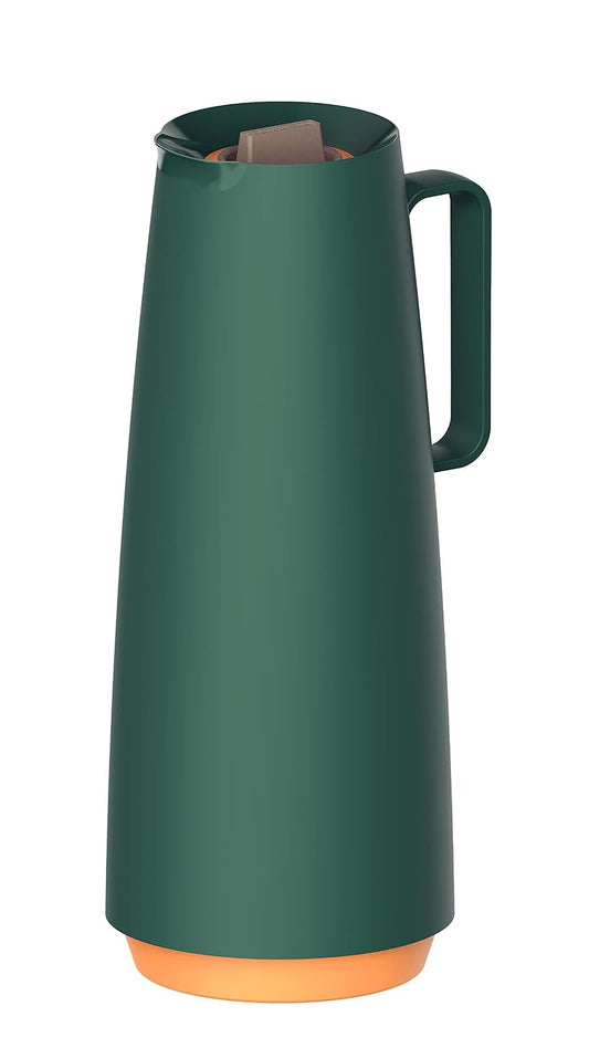 TRAMONTINA - Jarra Térmica Exata, de Plástico, con Ampolla de Vidrio, Sistema Antigoteo, con Asa, Diseño Sencillo y Moderno, de Fácil Uso y Transporte, Capacidad de 1 L, Color Verde