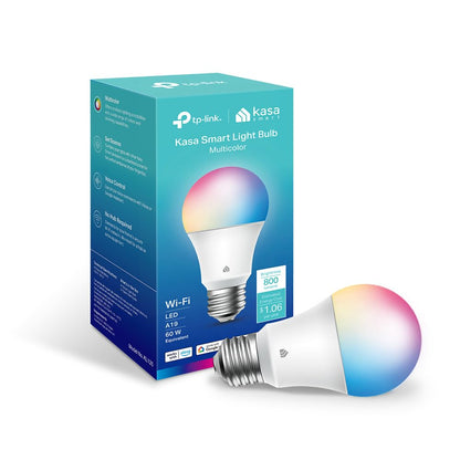 Bombillas WiFi Inteligentes Multicolor A19, 9 W, 800 Lúmenes, Paquete de 2 - TP-Link Kasa Smart - 800 lúmenes, paquete de 1 - Bombillas LED
