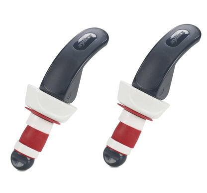 Zyliss - Tapones de botella de cierre fácil – Tapones de vino y champaña a prueba de fugas con mango largo de fácil bloqueo, agarre cómodo, sello hermético, diseño moderno en gris y rojo, duradero y