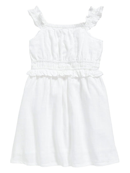 Old Navy Vestido Bebé-Niñas, Blanco, 18-24M