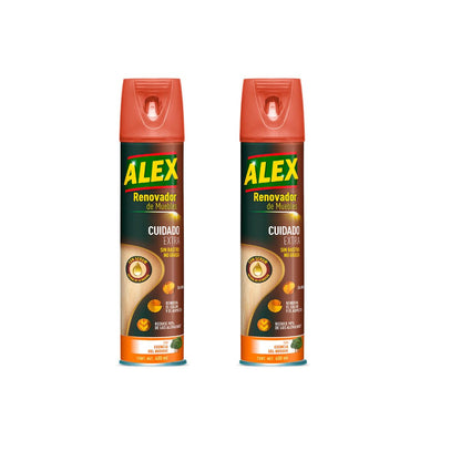 RENOVADOR MUEBLES CUIDADO EXTRA ALEX MADERA CON SERUM 400ML, 2 UNIDADES