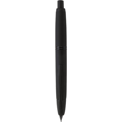 Pilot Vanishing Point, Pluma Fuente Retráctil Negra Mate, Tinta Líquida Azul, Mediano, Estuche 1 Pieza (60581)