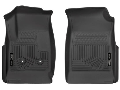 Husky Liners Weatherbeater - Alfombrillas para Piso | Se Adapta a Chevrolet Colorado y GMC Canyon Crew Cab 2015-2022 y Solo Doble Cabina | Fila Delantera, 2 Piezas, Color Negro - 18111