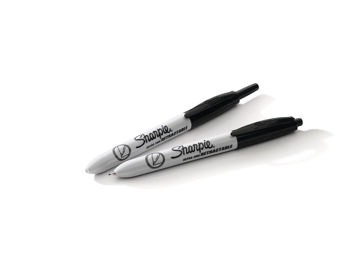 SanfordSharpie Ultra Fine Point Retractable Permanent Markers, Black (1735793)