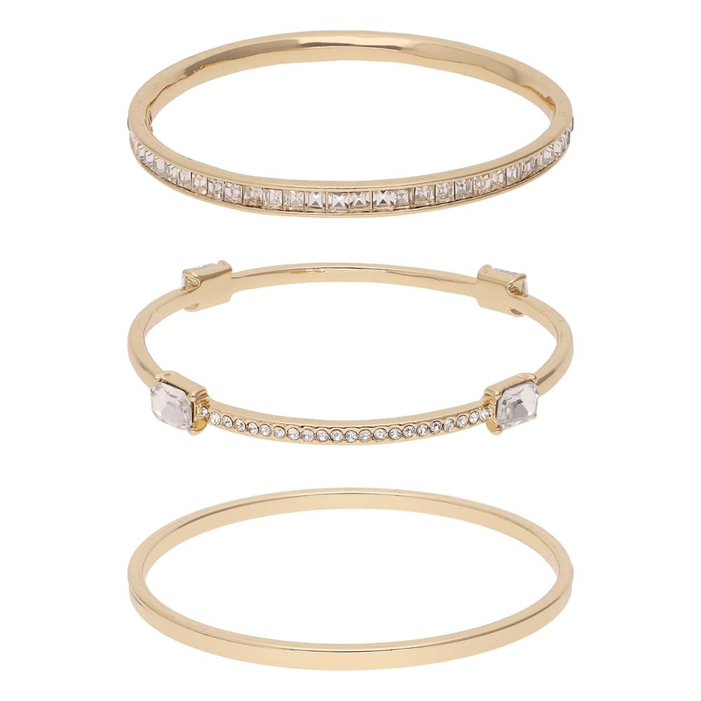 Nine West Box Set Pulsera Dorado Multiniveles para Mujer