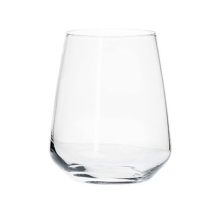 Borgonovo Contea Stemless - Juego De 6 Vasos De Vidrio De 490 Ml. Vaso Transparente de Cristal para Restaurantes, Fiestas, Bodas, Para Agua, Té, Helado, Cerveza, Jugo, Coctél, Limonada Set de 6 piezas