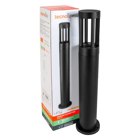 Tecnolite Mini Poste LED Exterior 9 W, Luz Suave Cálida, IP54, IK08, No atenuable, LED integrado