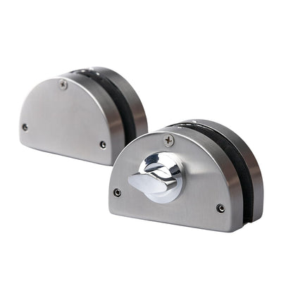 Brüken MX6406 Chapa para Puerta de Cristal Acero Inoxidable, Plata