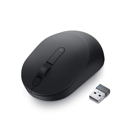 DELL Mouse Inalámbrico USB y Bluetooth MS3320W | 2,4 GHz, 3 botones, DPI ajustable 1000-4000, par rápido, intercambio avanzado de 3 años, negro