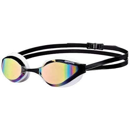 Arena Unisex Python Racing Swim Goggles for Men and Women Anti-Fog Max Comfort Dual Strap, Mirror/Non-Mirror Lens