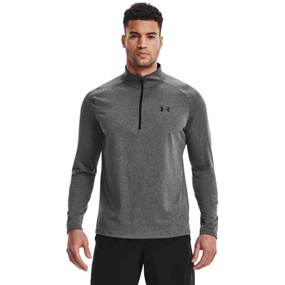 Under Armour Camiseta Tech 2.0 Media Cremallera para Hombre - carbón jaspeado (090) - Negro - 3XL Alto