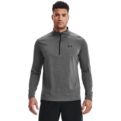 Under Armour Camiseta Tech 2.0 Media Cremallera para Hombre - carbón jaspeado (090) - Negro - 3XL Alto