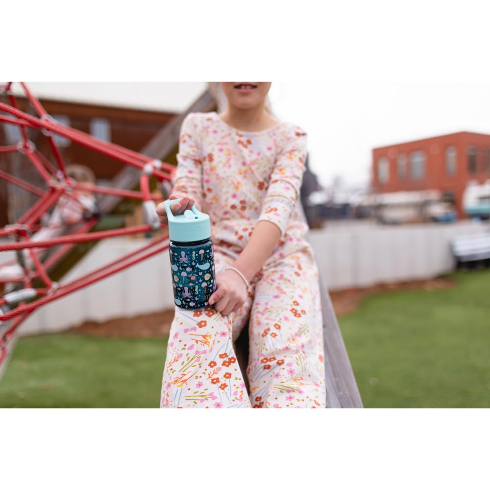 Simple Modern Botella de Agua para Niños/a de Plástico, Libre de BPA, con Tapa a Prueba de Fugas y Popote | Duradero para Niños Pequeños, Niños, Niñas | Summit Colección| 355ml | Solar System