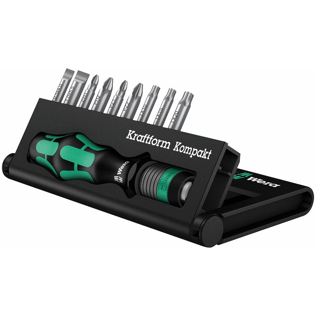 Wera 10 Compact Bitholder and Bit Set, 10 Pieces