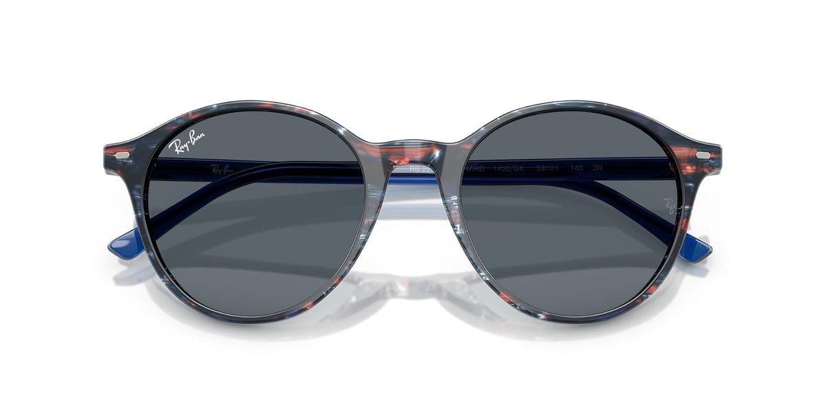 Ray-Ban Rb2230 Bernard Gafas de sol redondas, Sombra Transparente Fantasía Azul/Azul