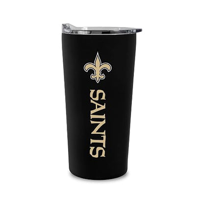 Rico Industries NFL Football New Orleans Saints - Vaso suave al tacto, fácil agarre de 18 onzas