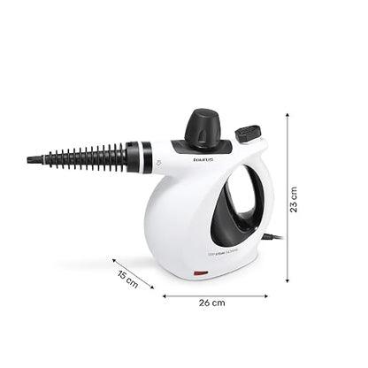 TAURUS MEDUSA CLEAN | Limpiador de vapor sanitizante | Vapor a presión 3 bar | Plancha vertical Elimina olores y bacterias | Limpieza ecológica sin químicos | 9 accesorios | Tanque 350 ml