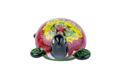 Running Tortuga de Tierra | Caparazón con Flores | Adornos para Sala, Oficina y Escritorio | Figura de Cristal Decora